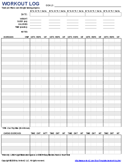 Workout Spreadsheets/Training.