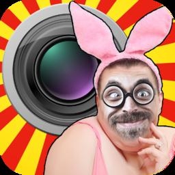 顔出しカメラ-LINEやFacebookの友達におバカな雑誌表紙風合成画像を送れる！ 