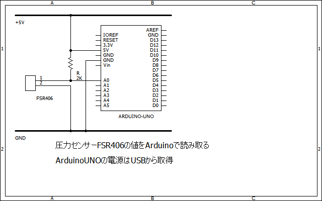 FSR406圧力センサーとarduino