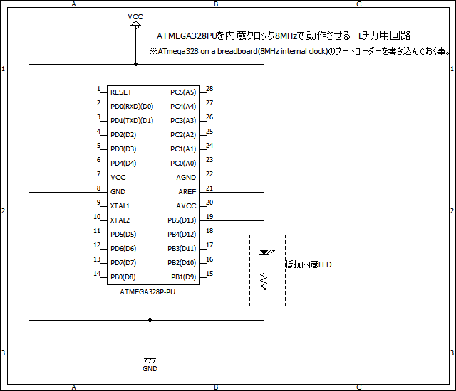 ATMEGA328PUを内蔵クロック8MHzで動作させる | ものづくりと