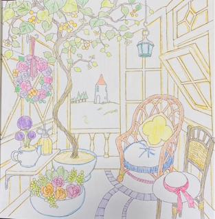私の塗り絵book憧れのお部屋 1作品目 Heartbeat 私の居場所