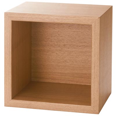 壁に付けられる家具・箱・1マス・タモ材/ナチュラル 壁に付けられる家具・箱・1マス・タモ材/ナチュラル