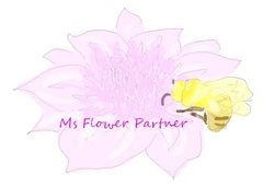 蜂と花のイラスト