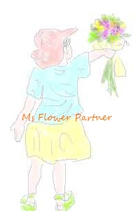 子供とお花のイラスト