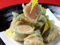 料理メニュー写真&nbsp;カニクリームコロッケ/辛子明太の天ぷら　抹茶塩