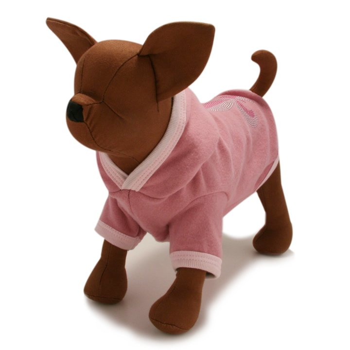 犬服のラグジュアリー ソフト フーディー [ピンク]