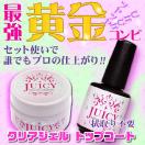 ジェルネイル用クリアジェルとノンワイプトップコートジェルのセット ソークオフジェル ソフトジェル トップジェルトップ