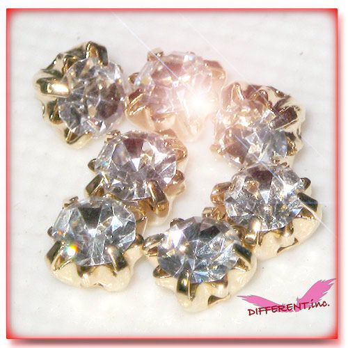 デコ 爪付 クリスタル 3mm/4mm/5mm/6mm
