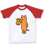 知恵袋 ラグランTシャツ (ホワイト×レッド)