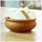 アジアン雑貨/ココナッツウッドの丸い小物入れケース(10148)【インドネシア製バリ雑貨・アジア雑貨】【バリ島のアジアン木彫り小物入れ】