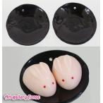 手作りのお皿32mm .穴あきブラック (2個入り)