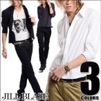 シャツ/メンズシャツ/お兄系シャツ/七分袖7分丈シャツ/無地/◆JILL BLAZE ブロードテープ7分袖シャツ◆JIGGYSSHOP