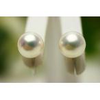 アコヤ真珠パールイヤリング　8.5-9.0mm　ホワイトピンクグリーンカラー　K14WG製