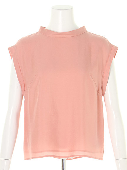 スタンド衿ブラウス(橙)