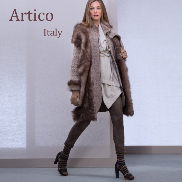 ARTICO 生々し アルティコ ウール カシミヤ ムートン 異素材コート