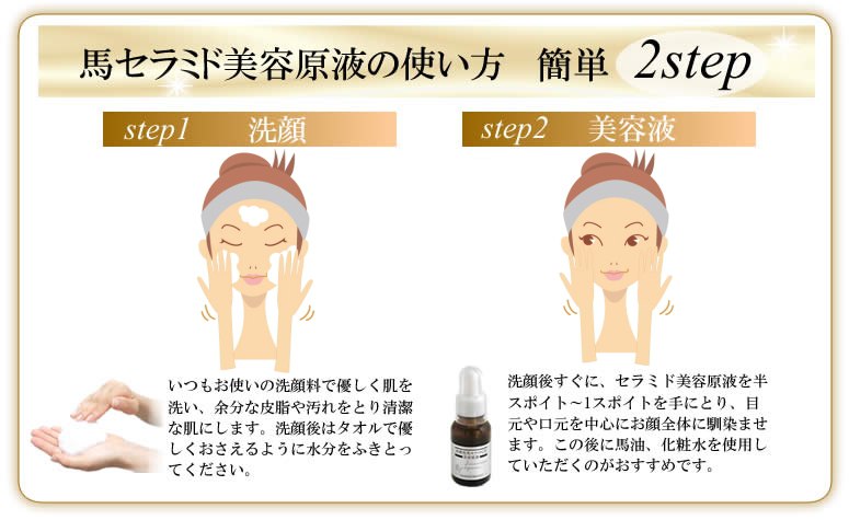 馬セラミド美容原液の使い方