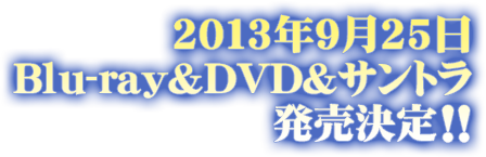 2013年9月25日Blu-ray＆DVD＆サントラ発売決定！！
