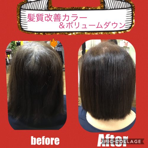 ボリュームダウン 髪質改善カラー ビューティサロンカールのブログ