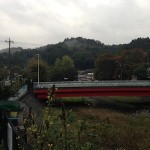 川と橋と山(朝)