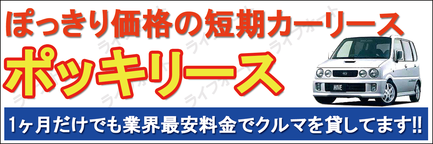 ポッキリース 1ヶ月だけのカーリースもok ぽっきり価格で車が借りれますよ 大阪ライフオート 大阪で激安中古車販売に挑戦中 ライフオート