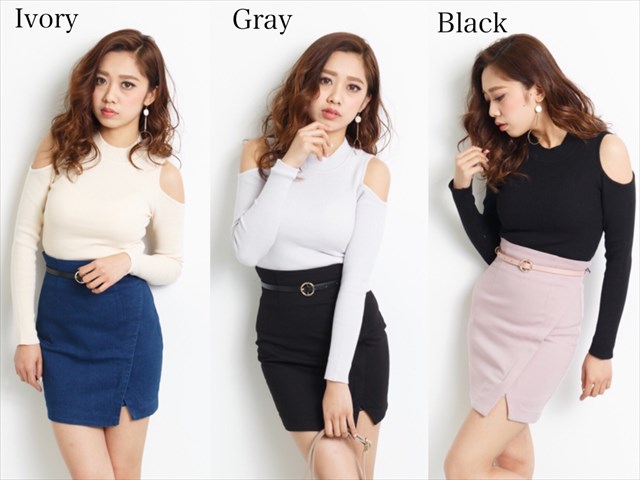 肩開きニットTOPS