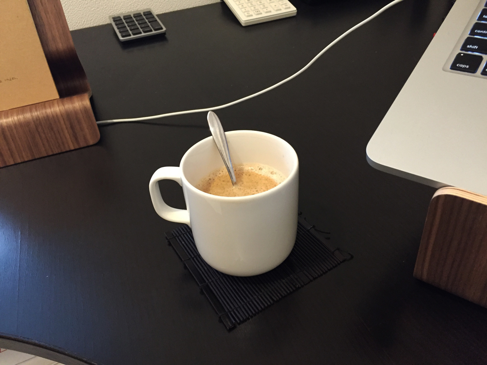 初カフェラテです。