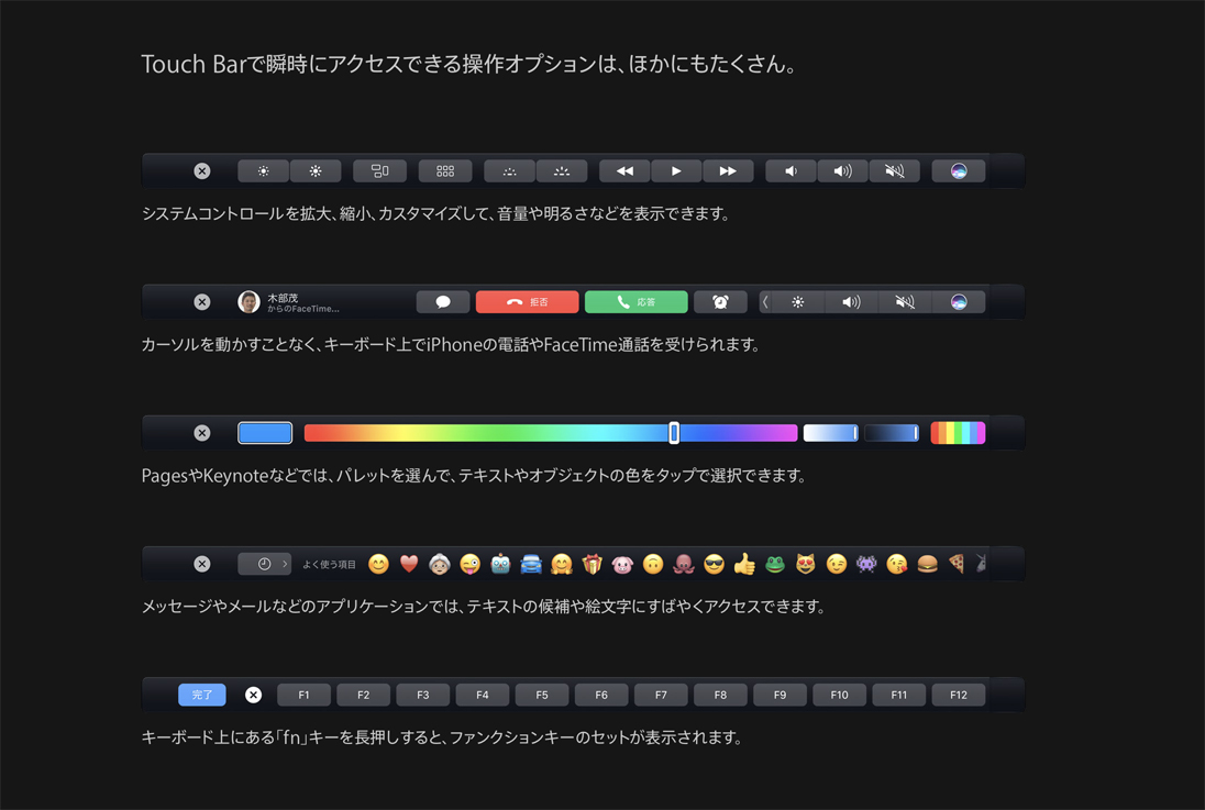 新しいMacBook Pro、タッチバー搭載