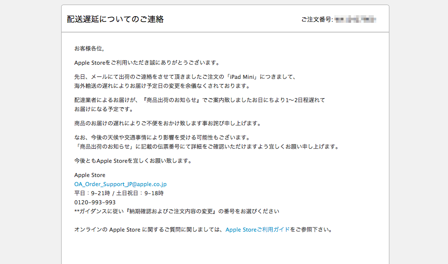iPad mini延滞