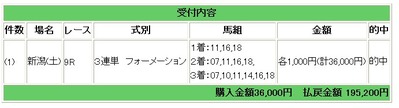 新潟９レース　３