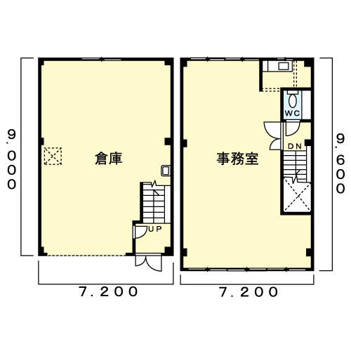 大津区天神町倉庫付事務所-間取り