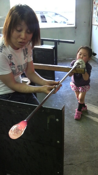 吹きガラス②