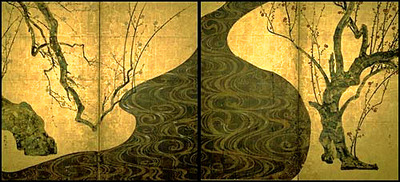 「紅白梅図屏風」尾形光琳作
