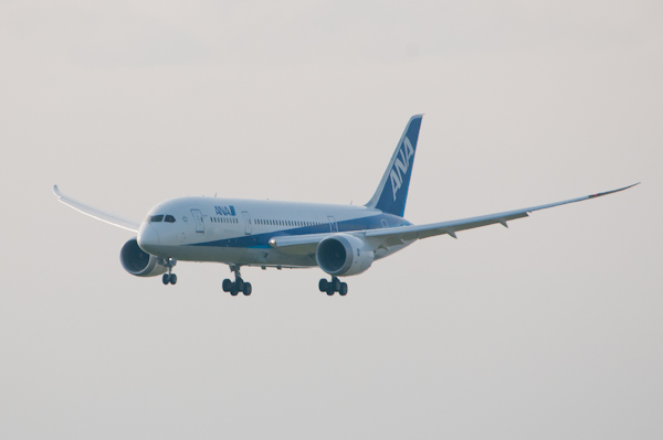 Boeing787（N787EX）,787日本発飛来