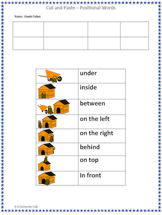 Bears: Position Words | A to Z Teacher.