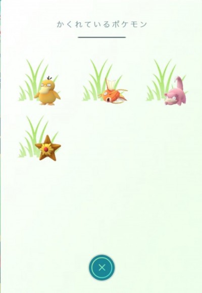 隠れているポケモン