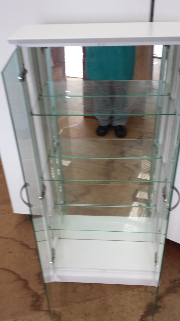 ガラス飾り棚　アンティーク