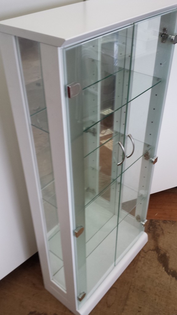 ガラス飾り棚　アンティーク