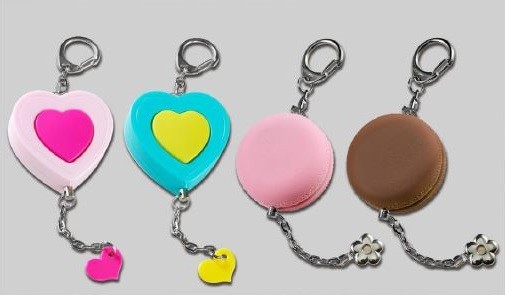 女の子向けのかわいい防犯アラーム 「ハート形」と「マカロン形」の2タイプ 女の子向けのかわいい防犯アラーム 「ハート形」と「マカロン形」の2タイプ