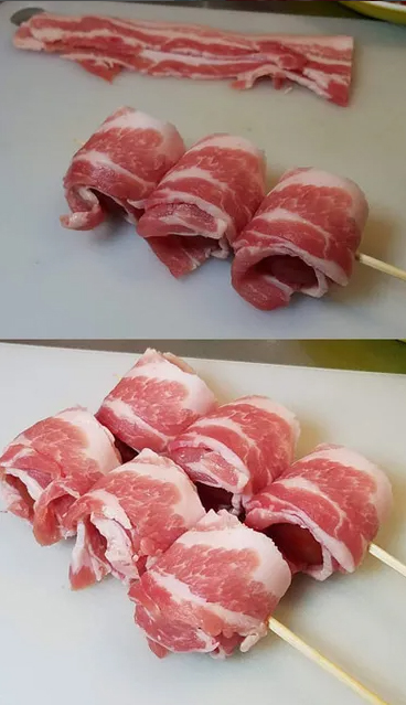“ミニトマトの豚肉巻き串焼き”