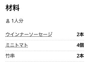 “トマトとウインナーソーセージの串焼き”