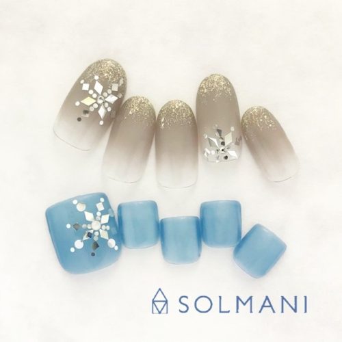 雪の結晶冬2018恵比寿 ネイル tokyo nail solmani
