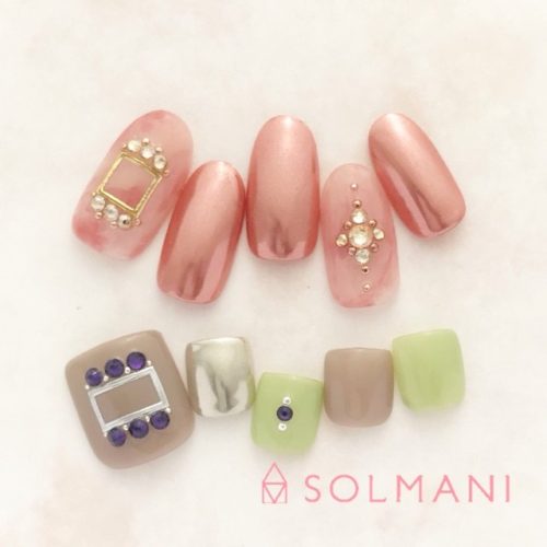 クロムパウダーミラー冬2018恵比寿 ネイル tokyo nail solmani