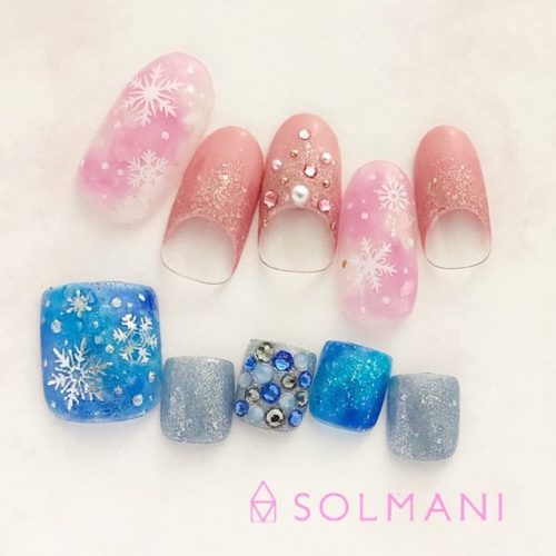 雪の結晶冬2018恵比寿 ネイル tokyo nail solmani