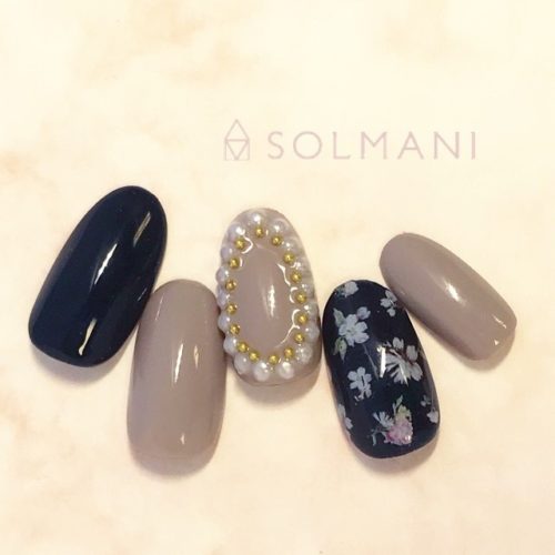 秋ネイル2018フラワーパール恵比寿ソルマーニSOLMANI