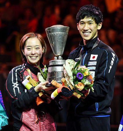 世界卓球混合複、吉村、石川組が優勝＝平野は銅メダル