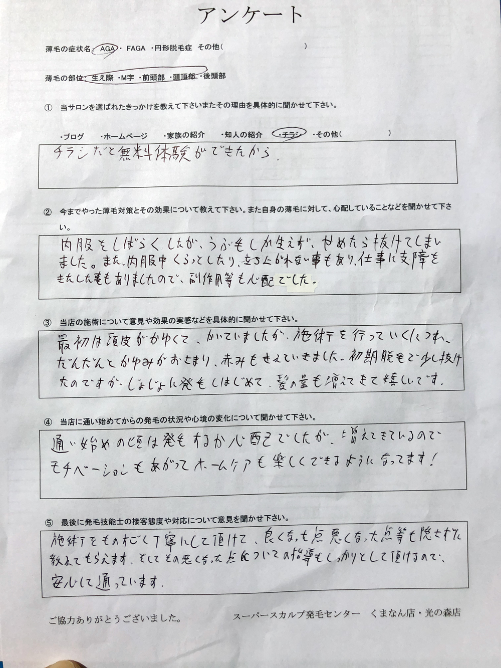 30代男性頭頂部発毛経過