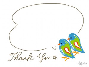 大人可愛いイラスト 青い鳥と吹出しとthankyouの手書き文字 Tigpig Com フリー素材 ロゴ作成 イラスト 制作 Webデザイン Http Tigpig Com