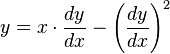 y = x \cdot \frac{dy}{dx} - \left(\frac{dy}{dx}\right)^2