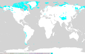 ツンドラ気候の世界的な分布