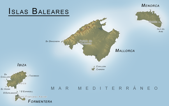バレアレス諸島の地図